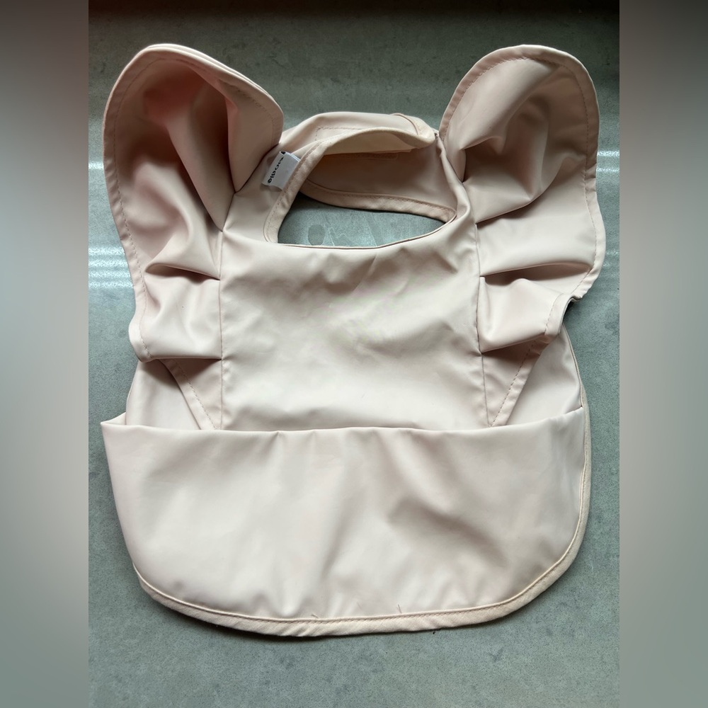 Elodie Pink Ruffled Baby Bib